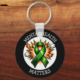Chaveiro Mental Health Matters Pop Art Faixa Verde