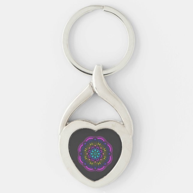 Chaveiro Mente nova Design de Mandala (Frente)