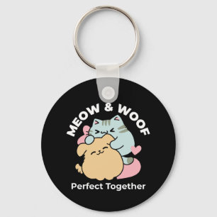 Chaveiro Meow & Woof Perfect Toga - Gato e Cachorro Bonitos