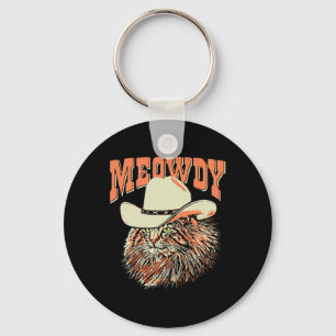 Chaveiro Meowdy! Engraçado Música country Cat Vintage