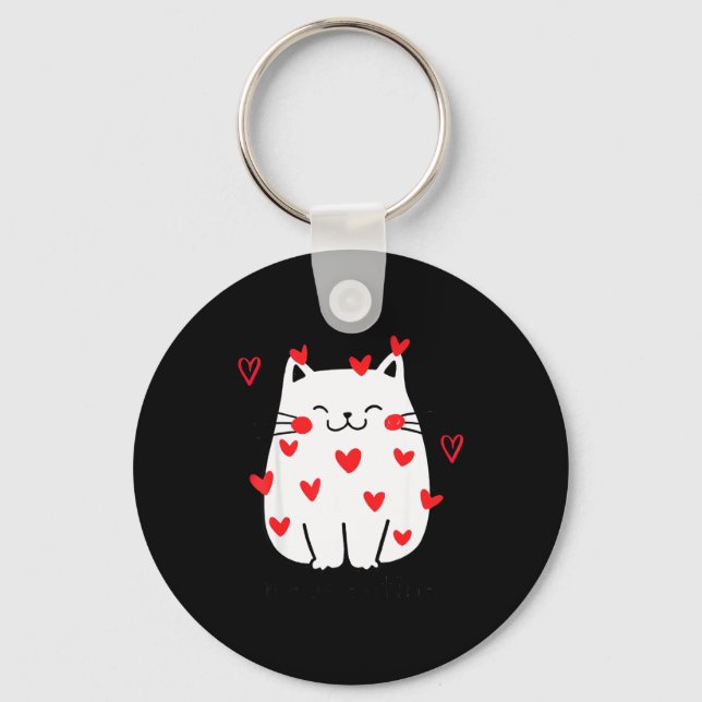 Chaveiro Meowentine Cute Cat Valentines Day Men Women Cat D (Frente)