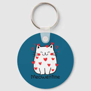 Chaveiro Meowentine Gato Fofo Dia dos Namorados Coração Meo