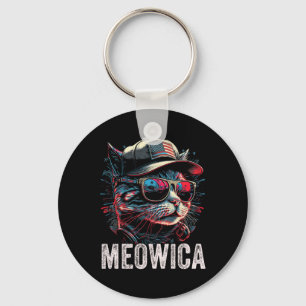 Chaveiro Meowica 4 De Julho Gato Bandeira Americana América