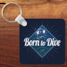 Chaveiro Mergulhador Retro Scuba Mergulhando Escola Oceano