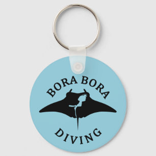 Chaveiro Mergulho Scuba Com Raios Manta Em Bora Bora