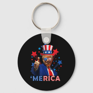 Chaveiro Merica 4 De Julho Fireworks Funny Trump Independe