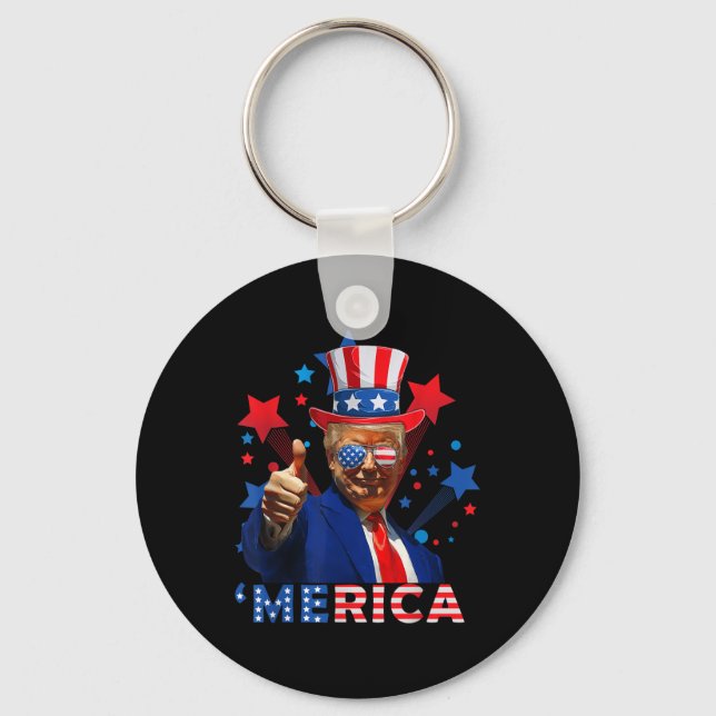Chaveiro Merica 4 De Julho Fireworks Funny Trump Independe (Frente)