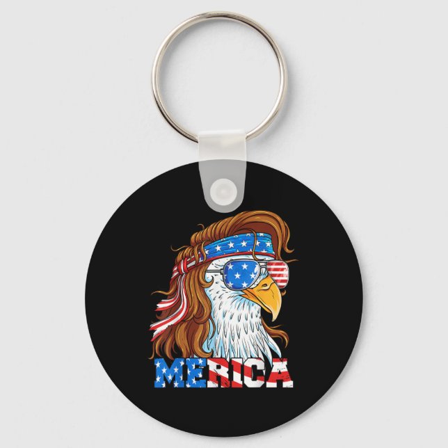 Chaveiro Merica Eagle Mullet 4 De Julho American Flag Usa (Frente)