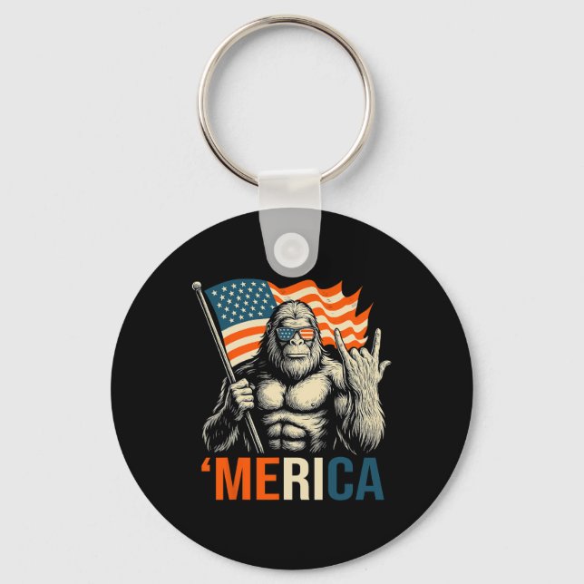 Chaveiro ‘merica Gorilla Flag Sungles Funny Patriotic  (Frente)