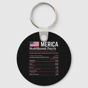 Chaveiro Merica Nutrition Fact Engraçado América 4 De Julho
