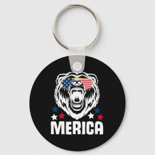 Chaveiro Merica Sungles 4 De Julho, Bandeira Americana Bear