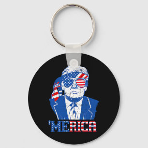 Chaveiro Merica Trump Happy 4 De Julho Bandeira Americana T