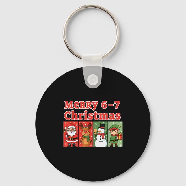 Chaveiro Merry 6 7 Six Seven Meme Christmas Women Men Kids  (Frente)