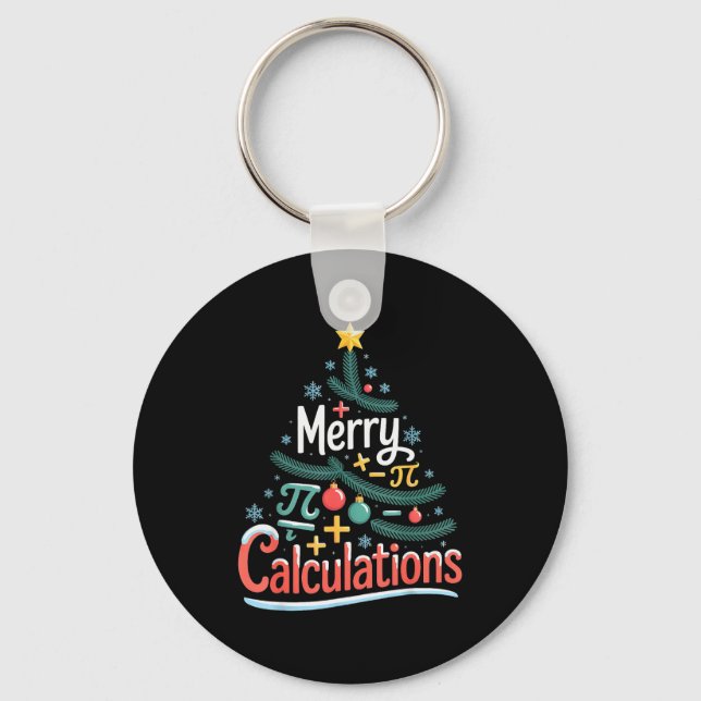 Chaveiro Merry Calculations Funny Math Teacher Christmas  (Frente)