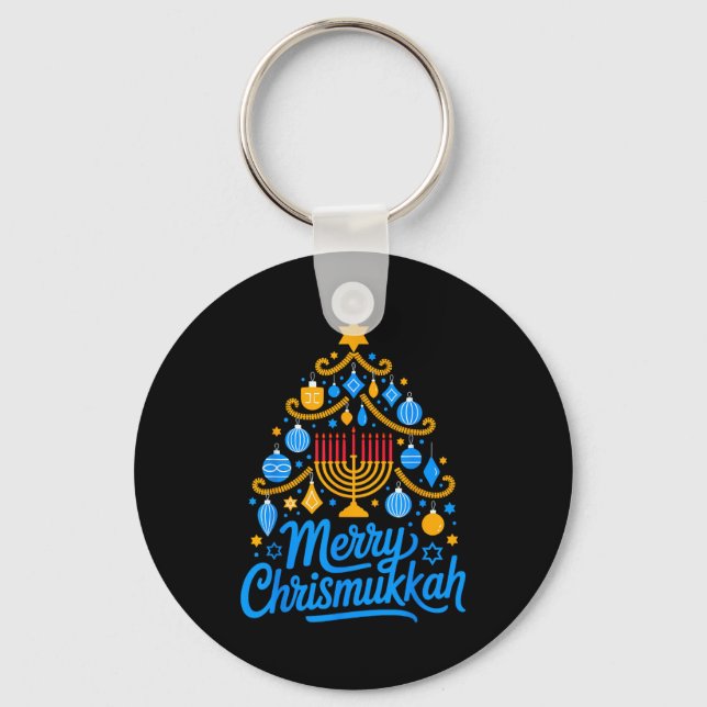 Chaveiro Merry Chrismukkah Holiday Hanukkah Family Matching (Frente)