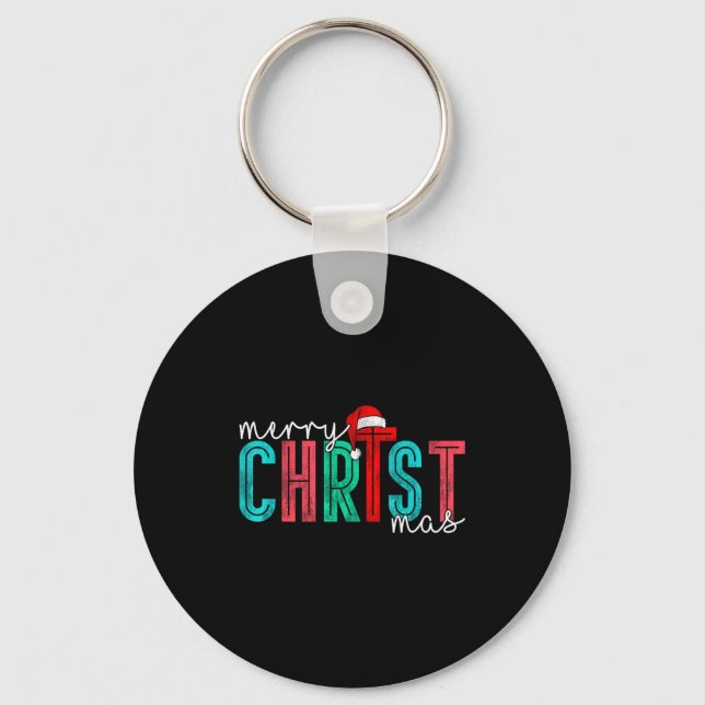 Chaveiro Merry Christ Mas Christian God Matching Christmas  (Frente)