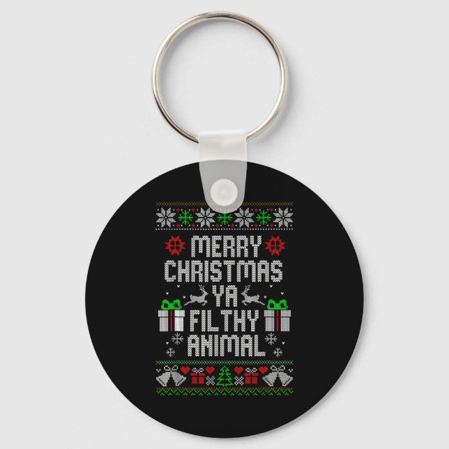 Chaveiro Merry Christmas Animal Filthy Ya Xmas Pajama  (Frente)