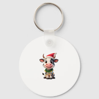 Chaveiro Merry Christmas Cow Santa Christmas Lights Cow Xma