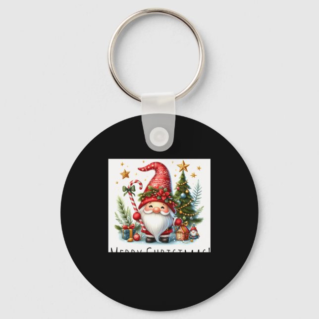 Chaveiro Merry Christmas Cute Christmas Gnome And More  (Frente)