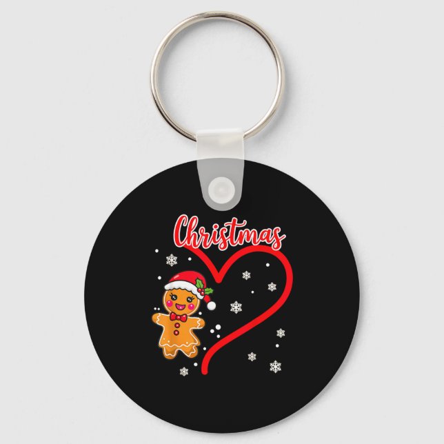 Chaveiro Merry Christmas Gingerbread Couple Christmas  (Frente)