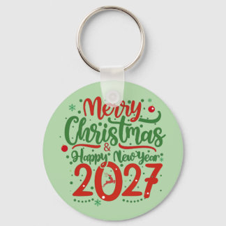Chaveiro Merry Christmas Happy New Year 2026 Reindeer