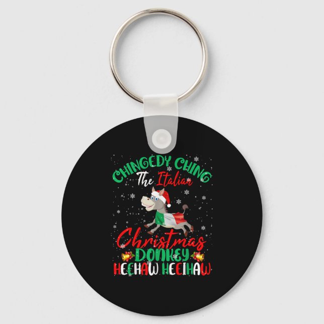 Chaveiro Merry Christmas Italian Funny Italian Santa Heehaw (Frente)
