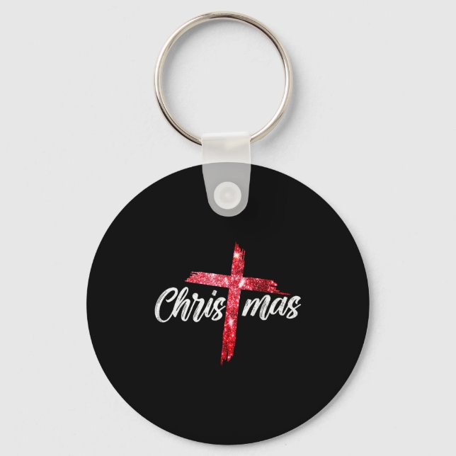 Chaveiro Merry Christmas Jesus Christian Cross Xmas Pajamas (Frente)