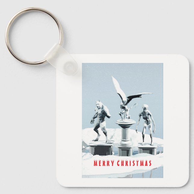Chaveiro Merry Christmas. Monster ice sculptures (Frente)