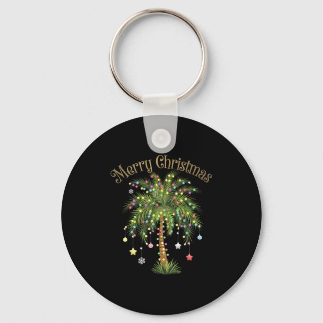 Chaveiro Merry Christmas Palm Tree Light Hawaiian Trocal Ch (Frente)