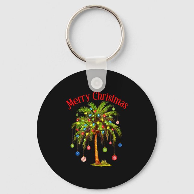 Chaveiro Merry Christmas Palm Tree Light Hawaiian Trocal Ch (Frente)