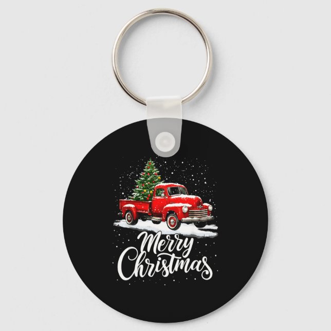 Chaveiro Merry Christmas Red Truck Family Matching Christma (Frente)