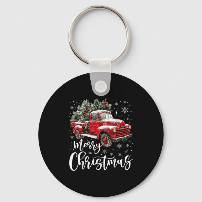 Chaveiro Merry Christmas Red Truck Family Matching Christma (Frente)