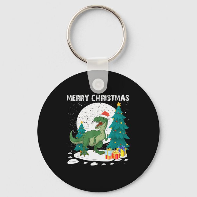 Chaveiro Merry Christmas Shirts For Women Xmas Santa T Rex  (Frente)