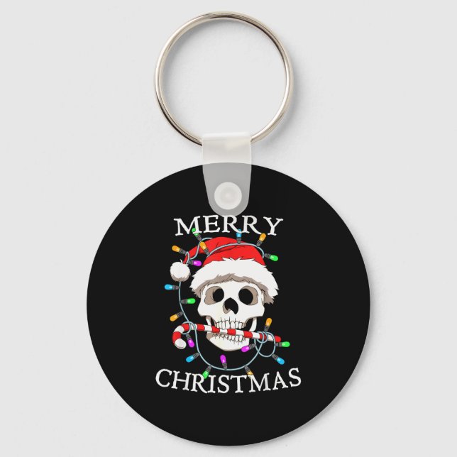 Chaveiro Merry Christmas Skull Skeleton Men Women  (Frente)