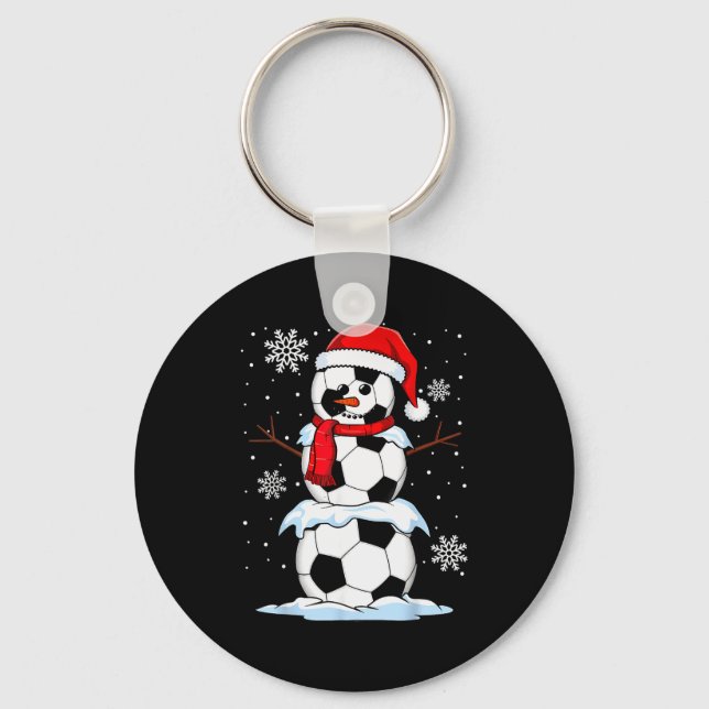 Chaveiro Merry Christmas Soccer Snowman Holiday Srts Xmas P (Frente)