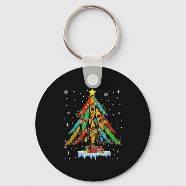 Chaveiro Merry Christmas Tree Kayak Kayaking - Uni-adults,  (Frente)