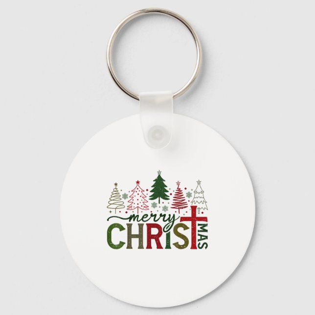 Chaveiro Merry Christmas Xmas Christian Jesus Family Pajama (Frente)