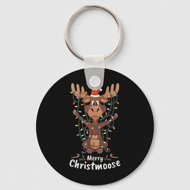 Chaveiro Merry Christmoose Christmas Moose Xmas Tree Lights (Frente)