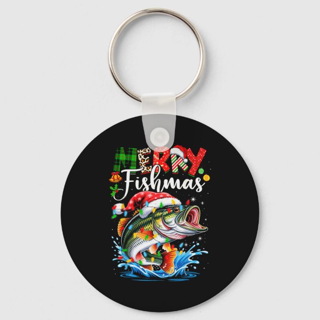 Chaveiro Merry Fishmas Fish Fishing Merry Xmas Christmas Me (Frente)