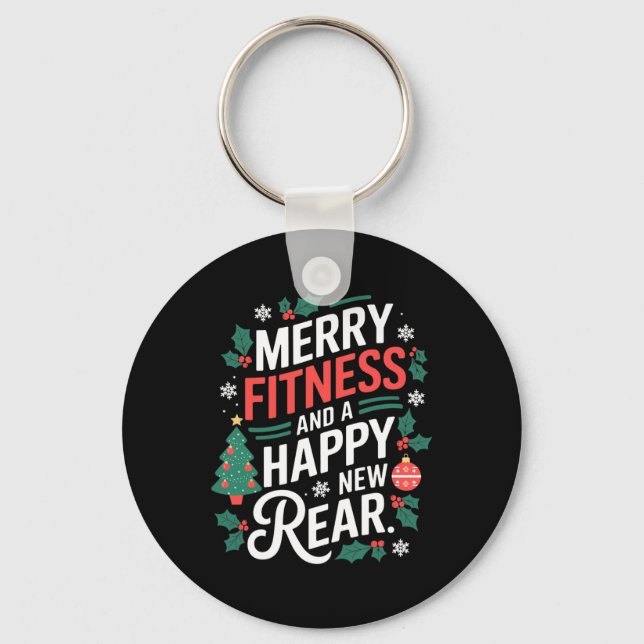 Chaveiro Merry Fitness And A Happy New Rear Fitmas Christma (Frente)