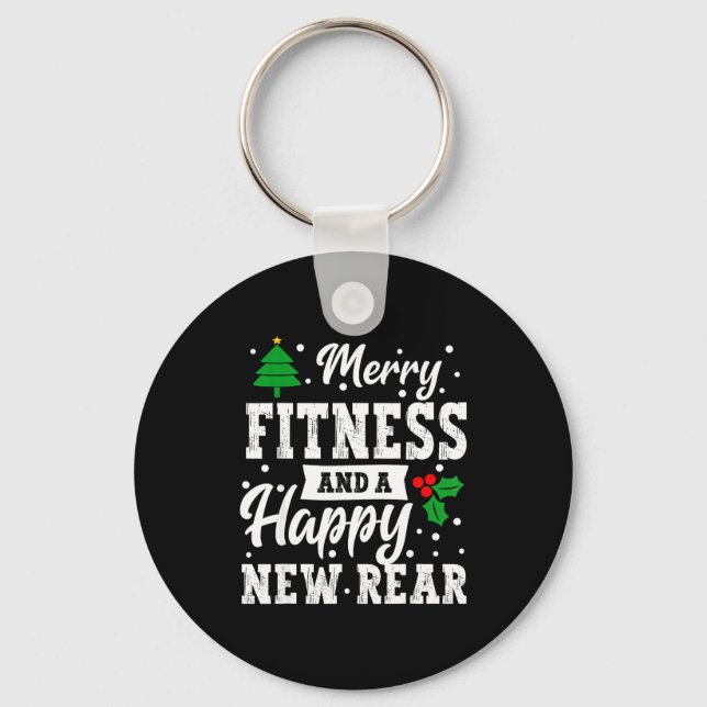 Chaveiro Merry Fitness Happy New Rear Workout Christmas Gym (Frente)