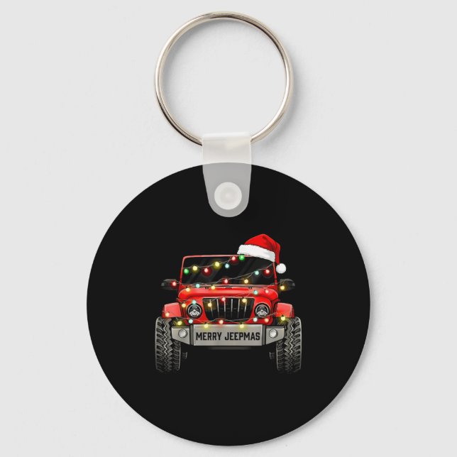 Chaveiro Merry Jeepmas Christmas Xmas Santa Reindeer Men Bo (Frente)