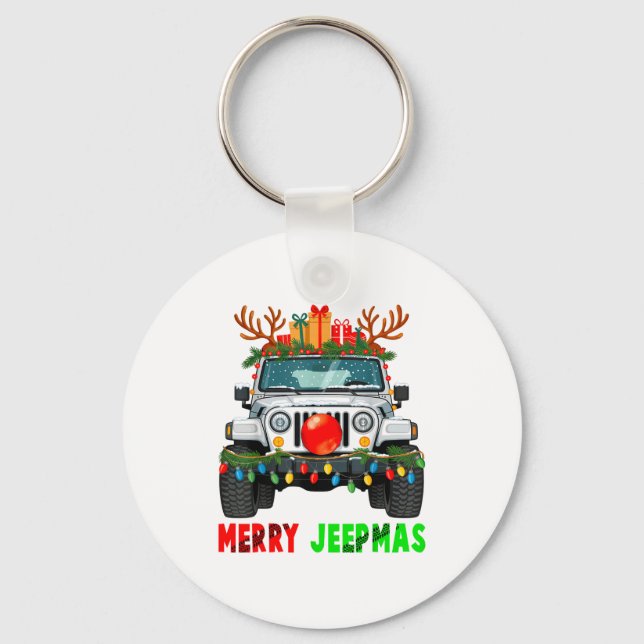 Chaveiro Merry Jeepmas Ugly Light Reindeer Christmas  (Frente)