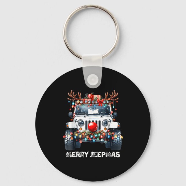 Chaveiro Merry Jeepmas Ugly Light Reindeer Christmas  (Frente)