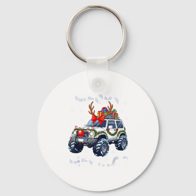 Chaveiro Merry Jeepmas Ugly Light Reindeer Christmas Funny  (Frente)