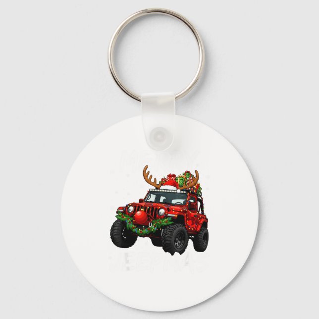Chaveiro Merry Jeepmas Ugly Light Reindeer Christmas Funny  (Frente)