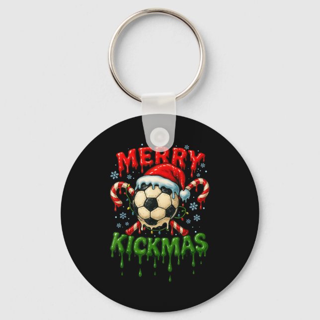Chaveiro Merry Kickmas Soccer Christmas Candy Cane Ice Crea (Frente)