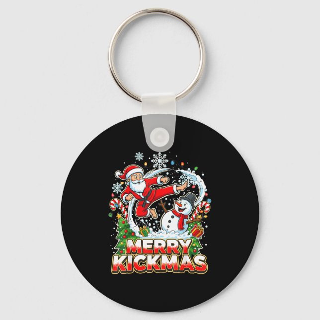 Chaveiro Merry Kickmas Ugly Christmas Jiu Jitsu Funny Santa (Frente)