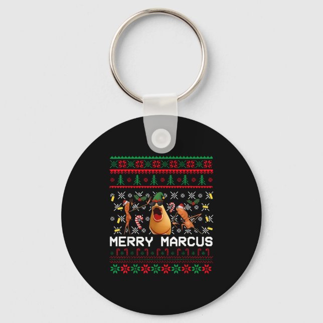 Chaveiro Merry Marcus Ugly Christmas Sweater Funny The Worm (Frente)