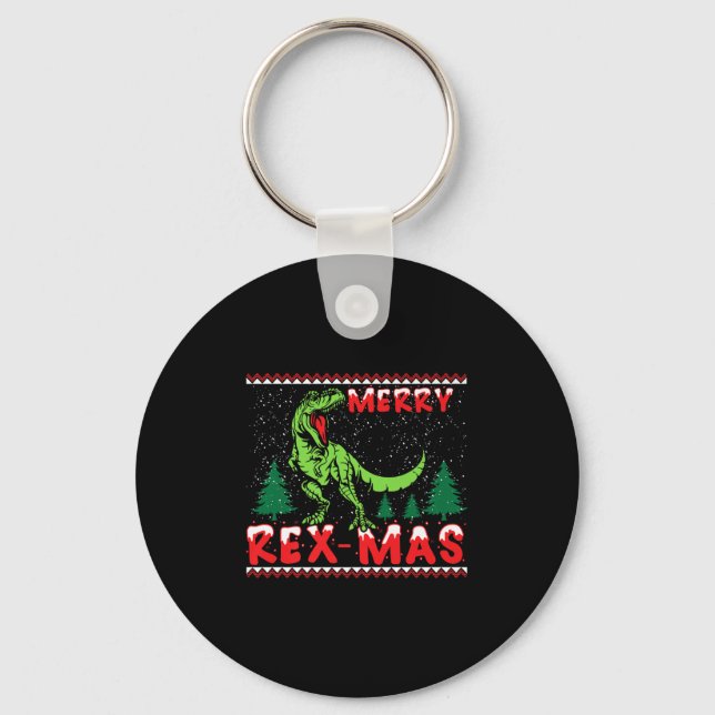 Chaveiro Merry Rex-mas T-rex Dinosaur Premium  (Frente)